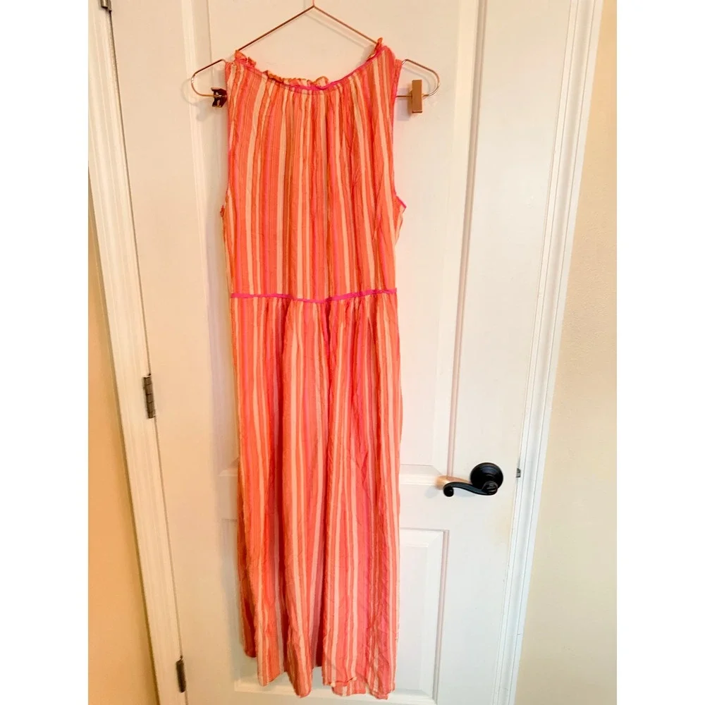 Anthropologie striped jumpsuit